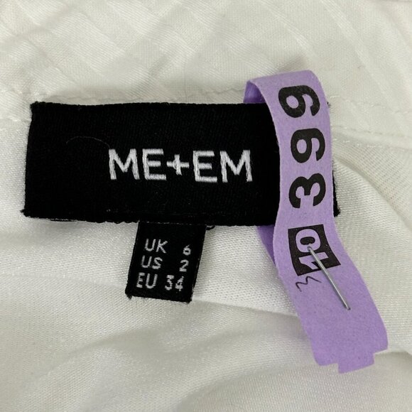 ME+EM Delicate Frill Layering Top White With Semi Sheer Sleeves - Picture 4 of 9